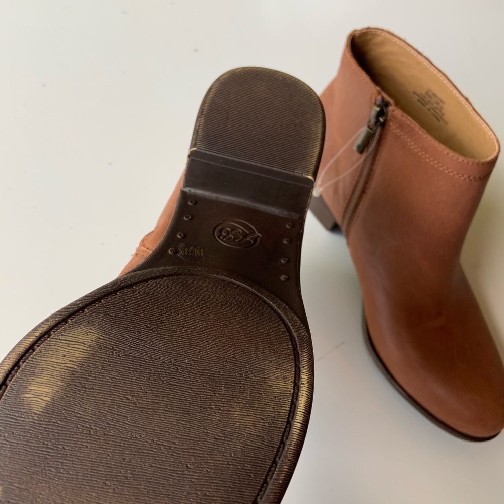 lucky brand balexa leather cognac ankle booties - Picture 4 of 9